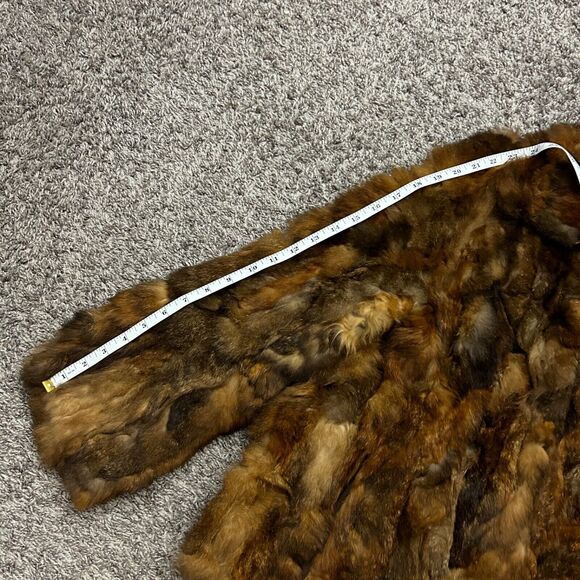 Vintage 60s Faux Fur Coat Patchwork Sears Fashions Brown Boho Hippie Jacket - Picture 8 of 10